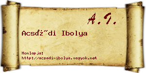 Acsádi Ibolya névjegykártya