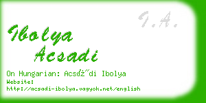 ibolya acsadi business card